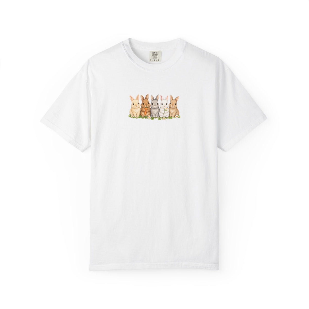 Bunny Row T‑Shirt — Cute Watercolor Rabbits Graphic Tee