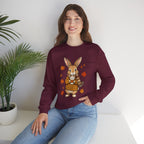 Autumn Bunny Sweatshirt – Cozy Fall Rabbit Holding Coffee