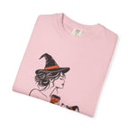 Her Human Witch Tee — Halloween Witch & Dog Graphic T-Shirt