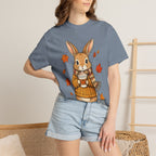 Autumn Bunny Tee — Cozy Fall Rabbit with Scarf & Hot Cocoa