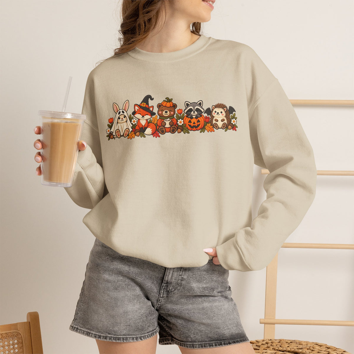 Cute Fall Animals Crewneck Sweatshirt