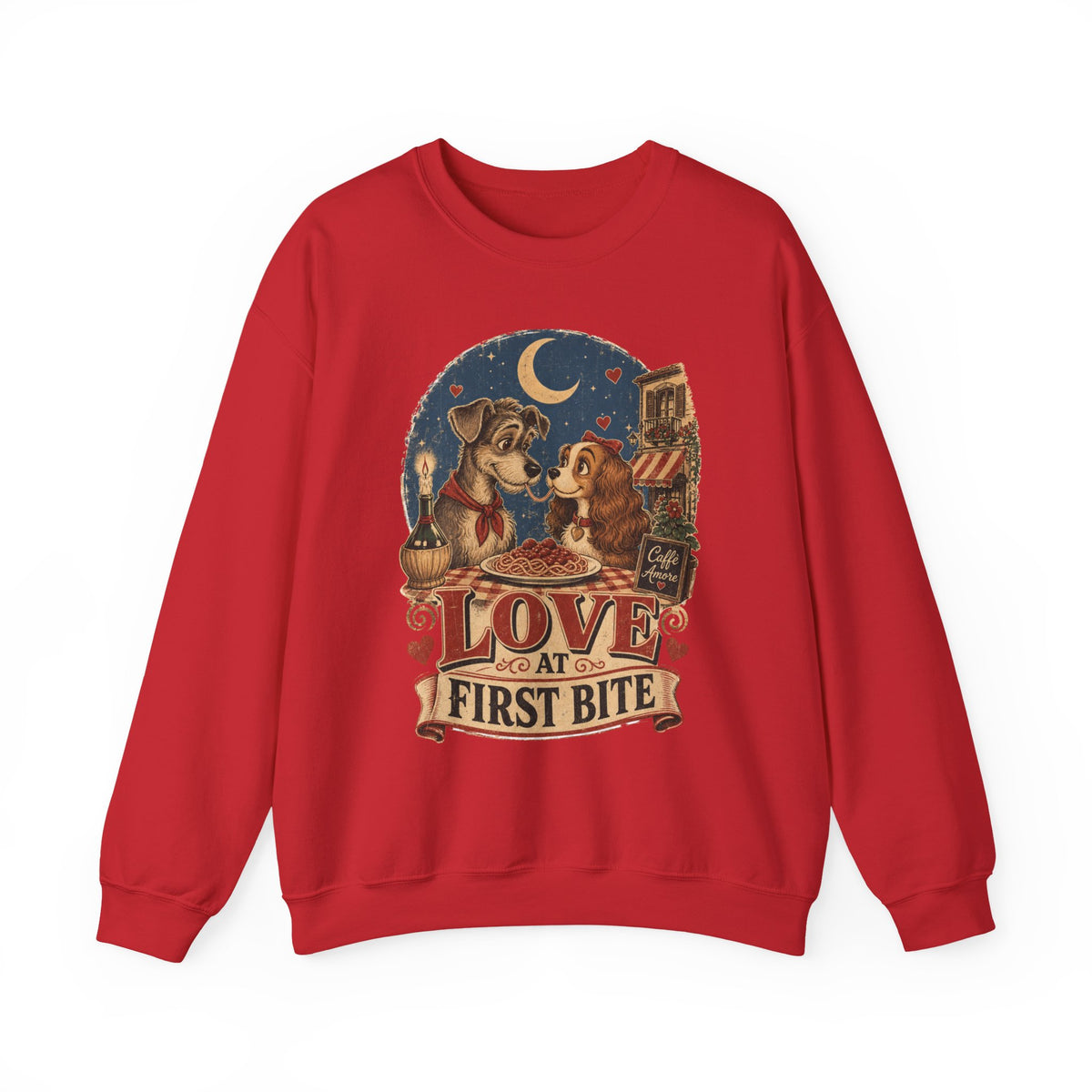 Love at First Bite Sweatshirt — Cute Dog & Pizza Cozy Crewneck
