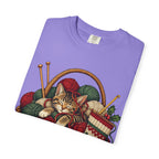 Cat in Yarn Basket T‑Shirt — Cozy Holiday Knitting Cat Tee
