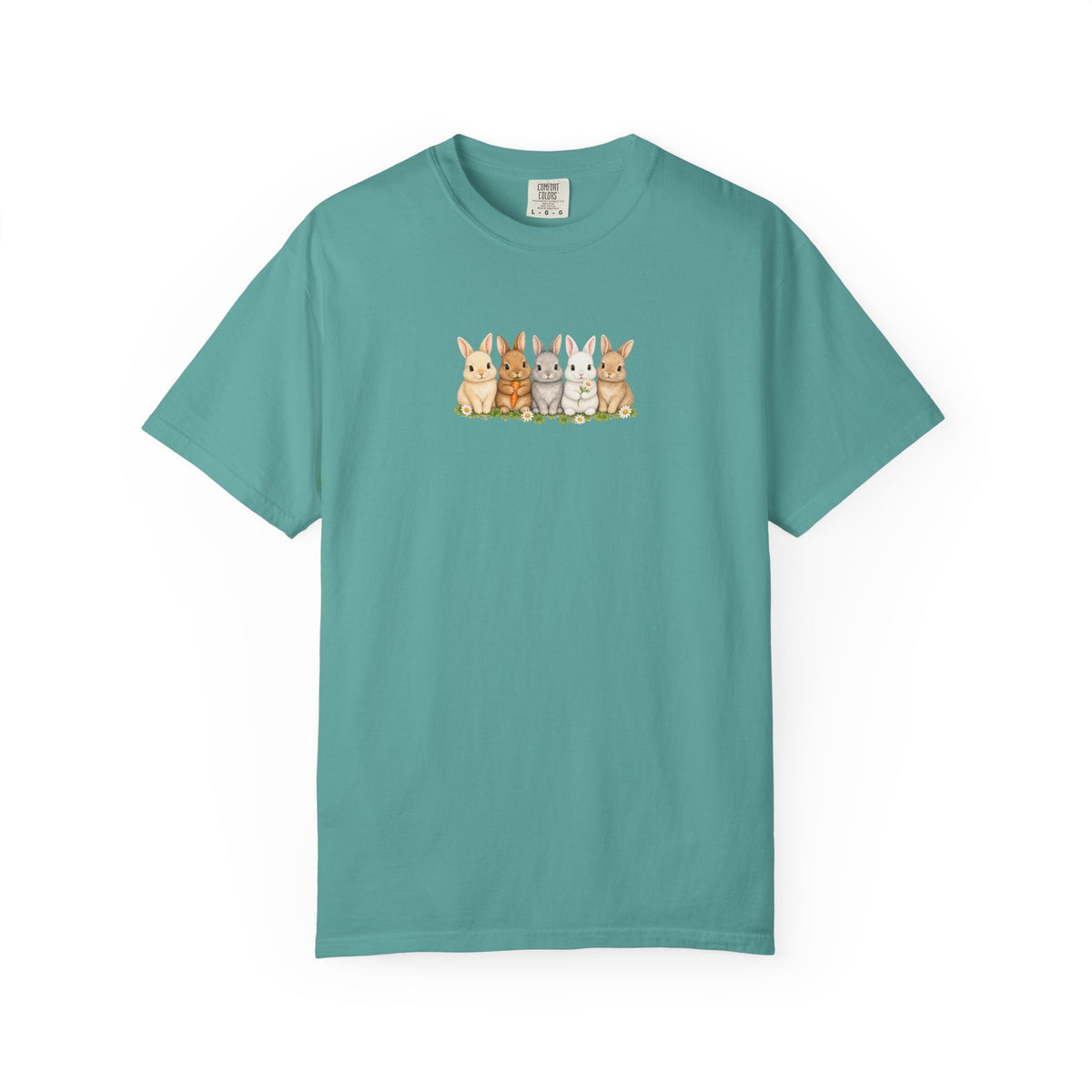 Bunny Row T‑Shirt — Cute Watercolor Rabbits Graphic Tee