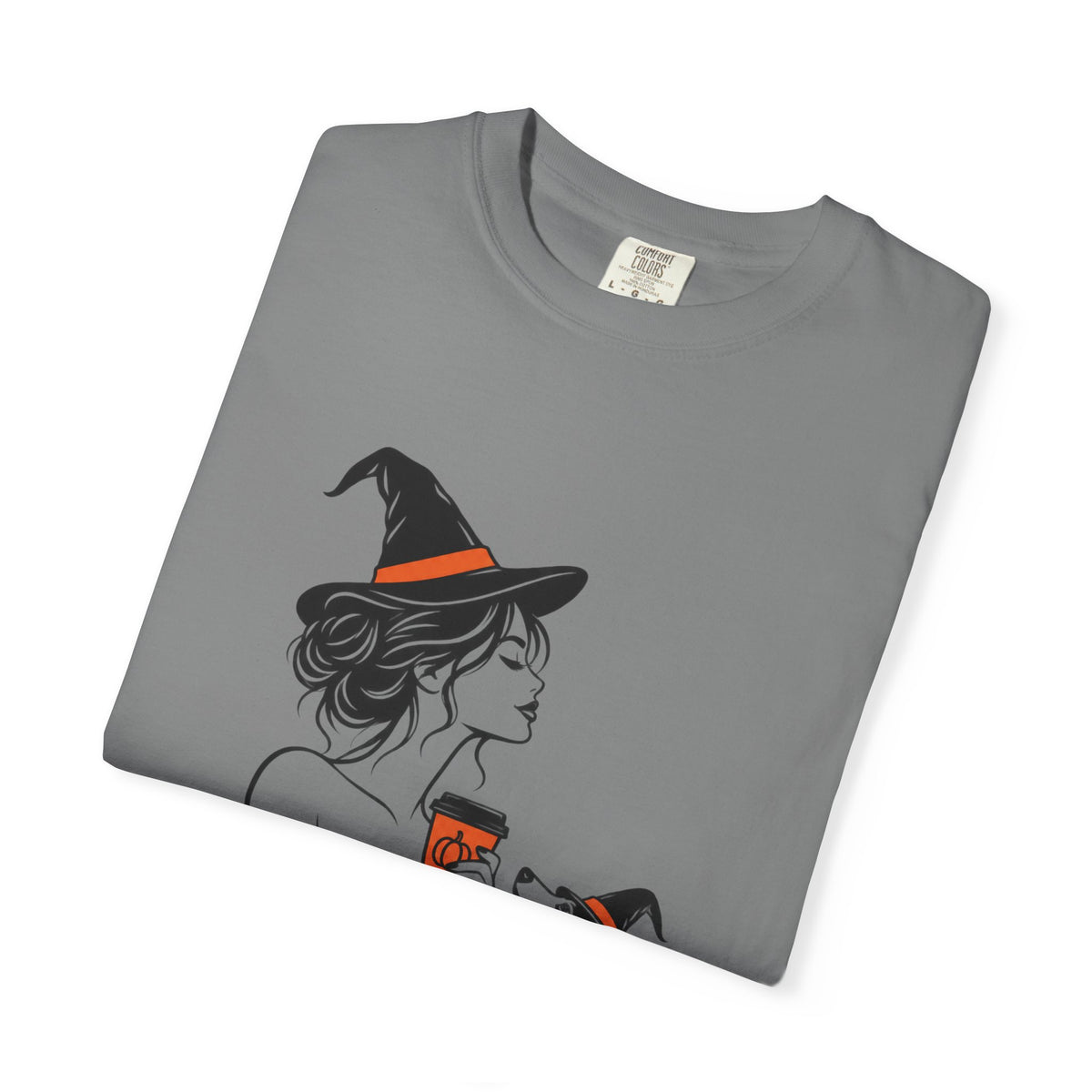Her Human Witch Tee — Halloween Witch & Dog Graphic T-Shirt