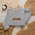 Cozy Camping Crewneck Sweatshirt — Niedliches Cartoon-Lagerfeuer-Freunde-Design