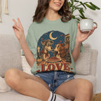 T-Shirt — "Love at First Bite" Vintage Pizza Date Dogs Tee