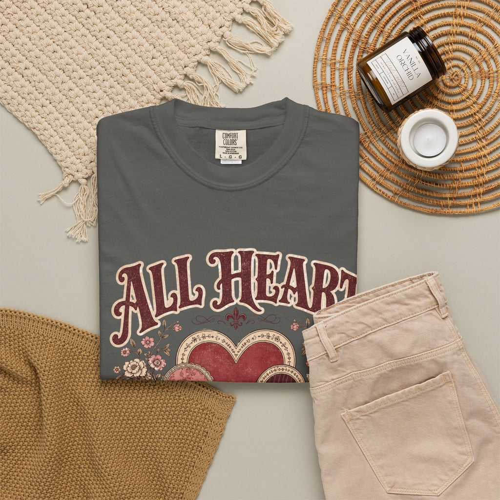 All Heart Vintage Floral Tee — "All Heart" Graphic T-Shirt