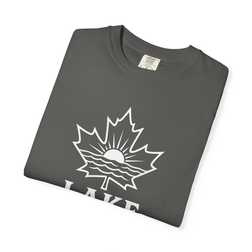 Lake Ontario T-Shirt — Retro Maple Leaf Sunset Graphic