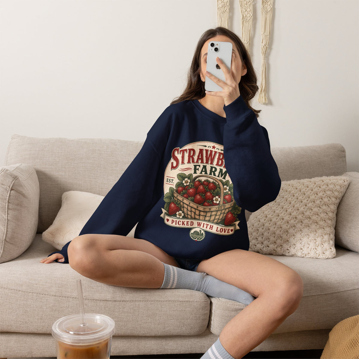 Strawberry Farm 'Picked With Love' Crewneck Sweatshirt