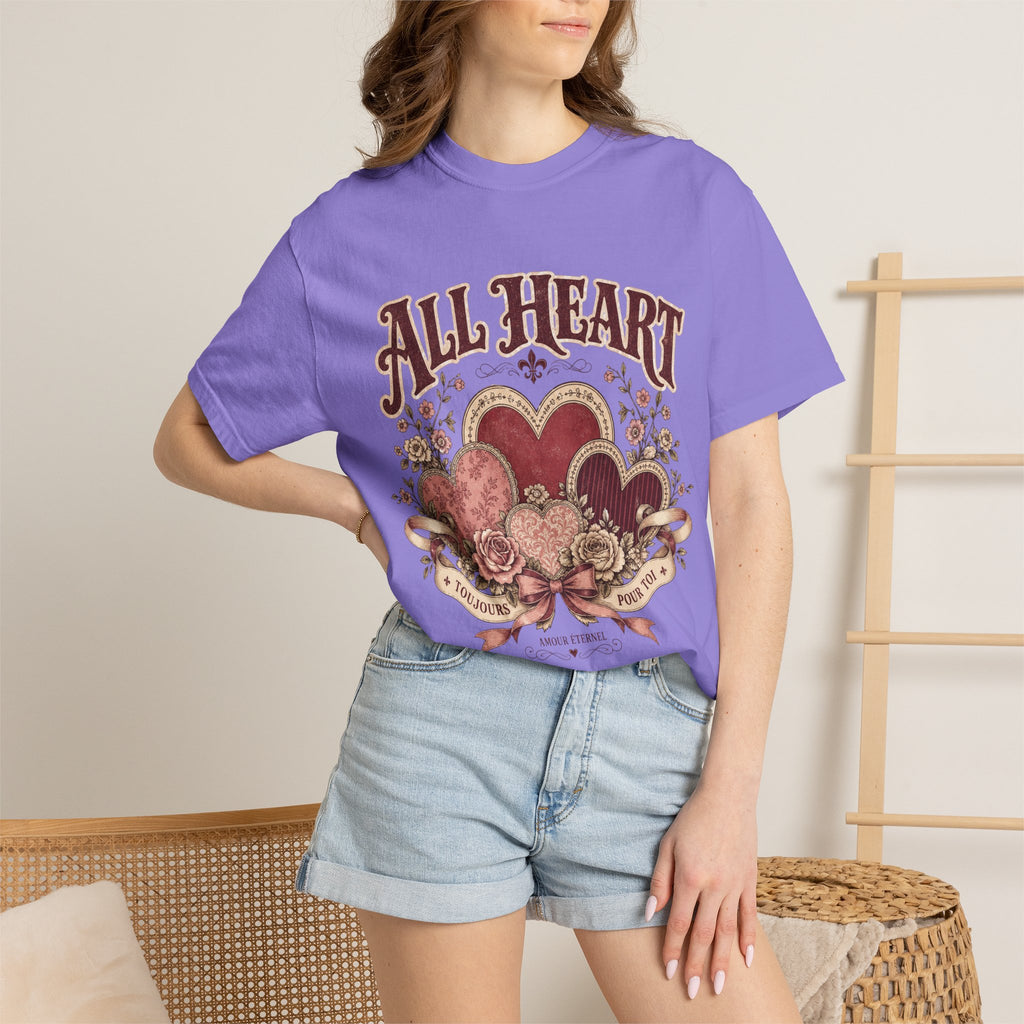 All Heart Vintage Floral Tee — "All Heart" Graphic T-Shirt