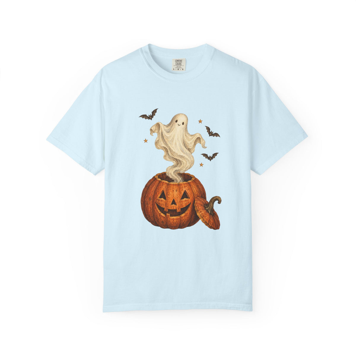 Halloween Ghost in Jack-O'-Lantern T-Shirt