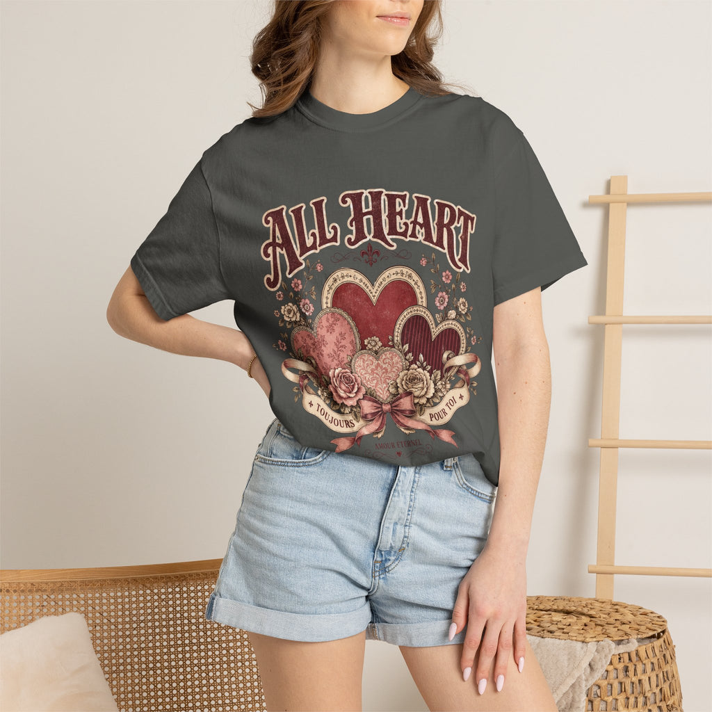 All Heart Vintage Floral Tee — "All Heart" Graphic T-Shirt