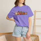 Halloween Critter Lineup T-Shirt — Cute Pumpkin, Witch & Bunny Spooky Crew