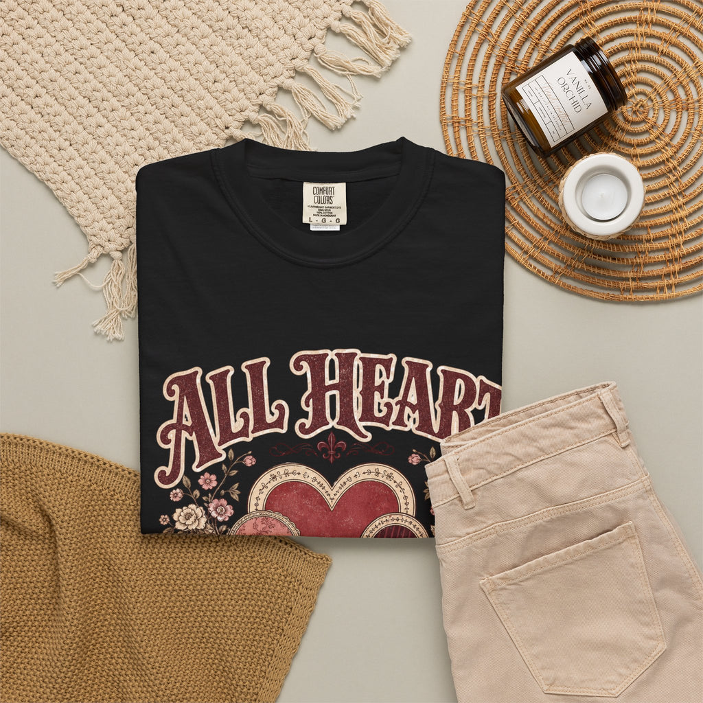 All Heart Vintage Floral Tee — "All Heart" Graphic T-Shirt