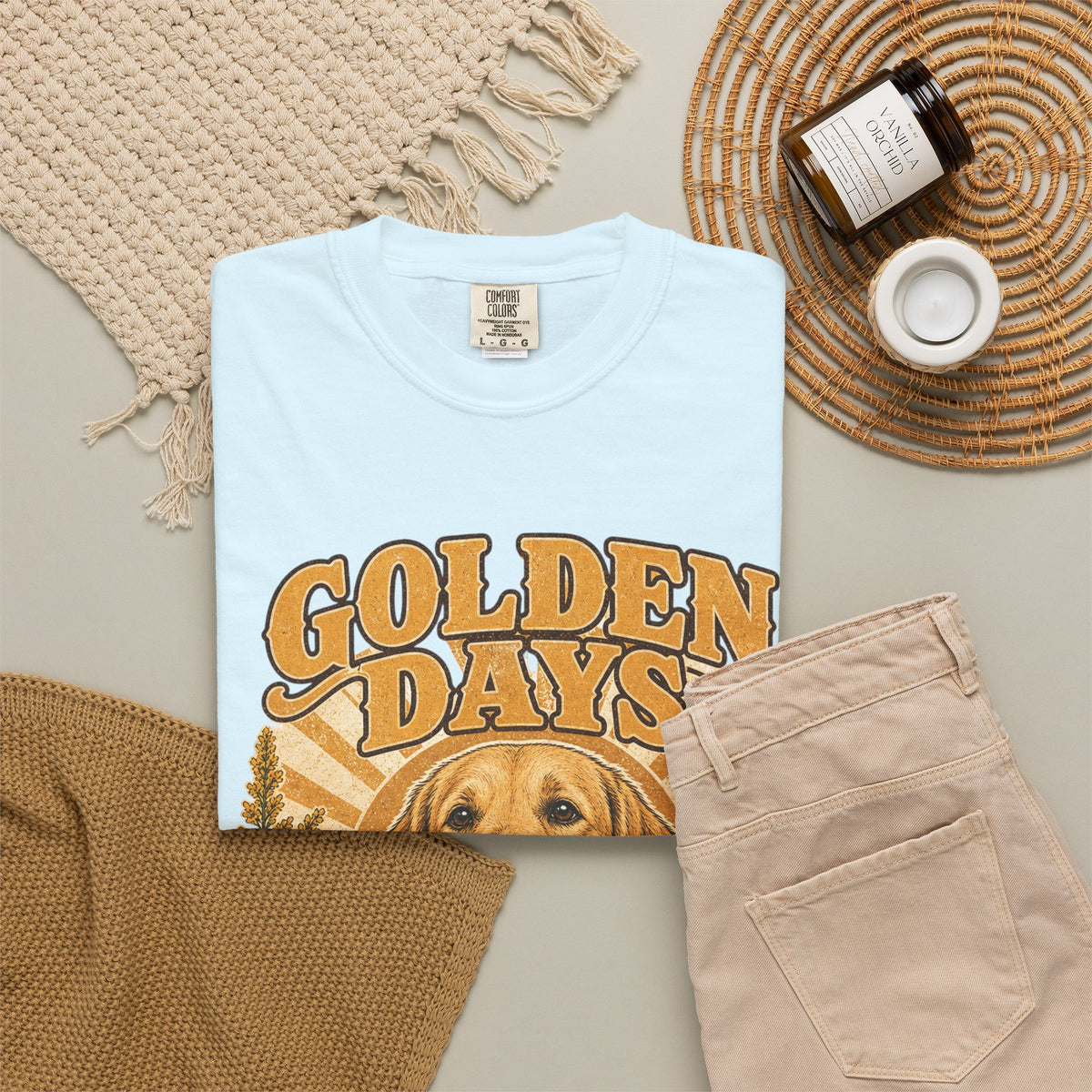 Golden Days Golden Retriever T-Shirt — "Good Dog • Good Life" Graphic Tee