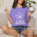 Lake Ontario T-Shirt — Retro Maple Leaf Sunset Graphic