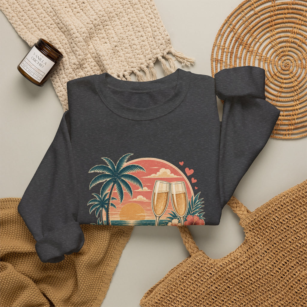 Honeymoon Mode Sweatshirt – Tropical Sunset Couples Crewneck