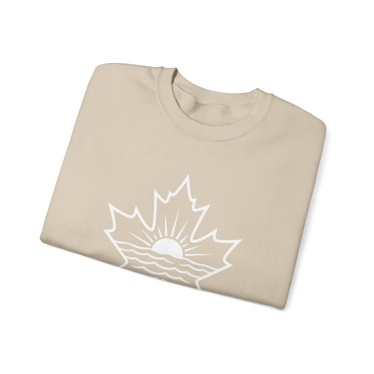 Lake Ontario Crewneck Sweatshirt — Maple Leaf Sunset Lake Design
