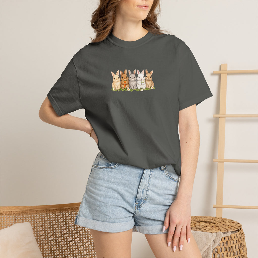 Bunny Row T‑Shirt — Cute Watercolor Rabbits Graphic Tee