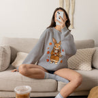 Autumn Bunny Sweatshirt – Cozy Fall Rabbit Holding Coffee