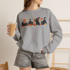 Herbst-Sweatshirt mit schwarzem Katzen-Motiv