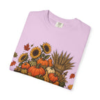 T-Shirt „Herbsternte-Wagen“ — Kürbis & Sonnenblume Herbst-T-Shirt