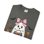 Cute Halloween Ghost T-Shirt — Trick-or-Treat Pumpkin & Bats
