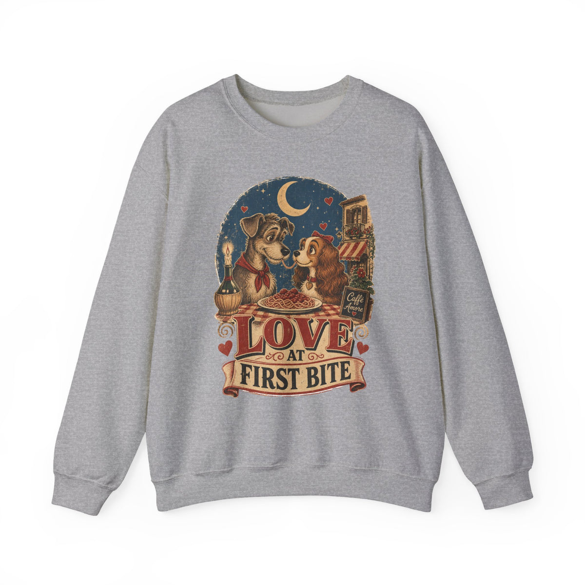 Love at First Bite Sweatshirt — Cute Dog & Pizza Cozy Crewneck