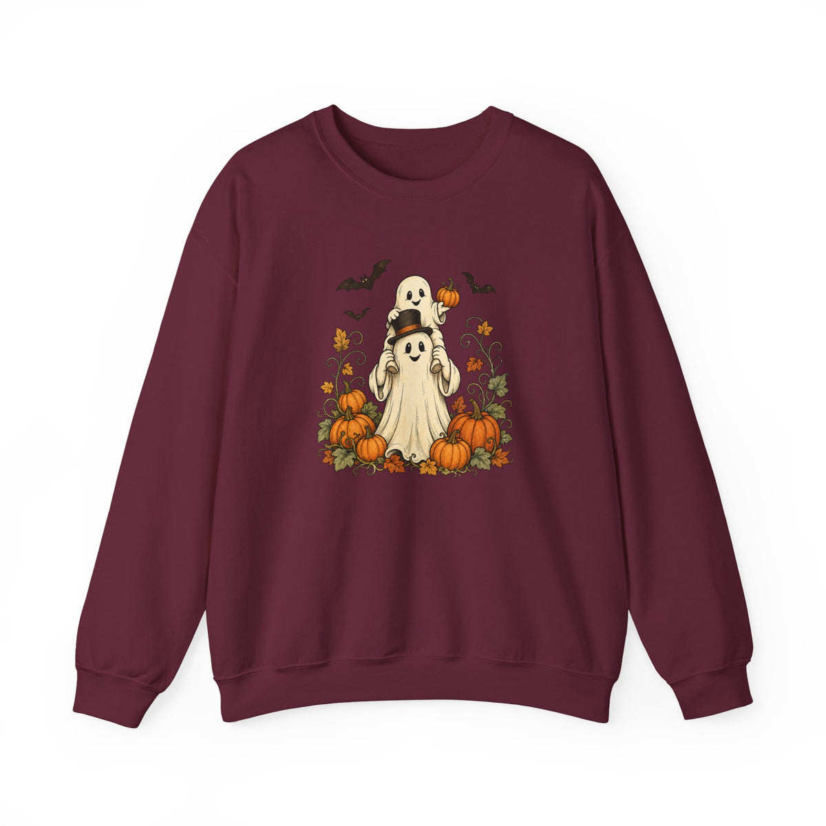 Halloween Pumpkin Ghost Crewneck Sweatshirt