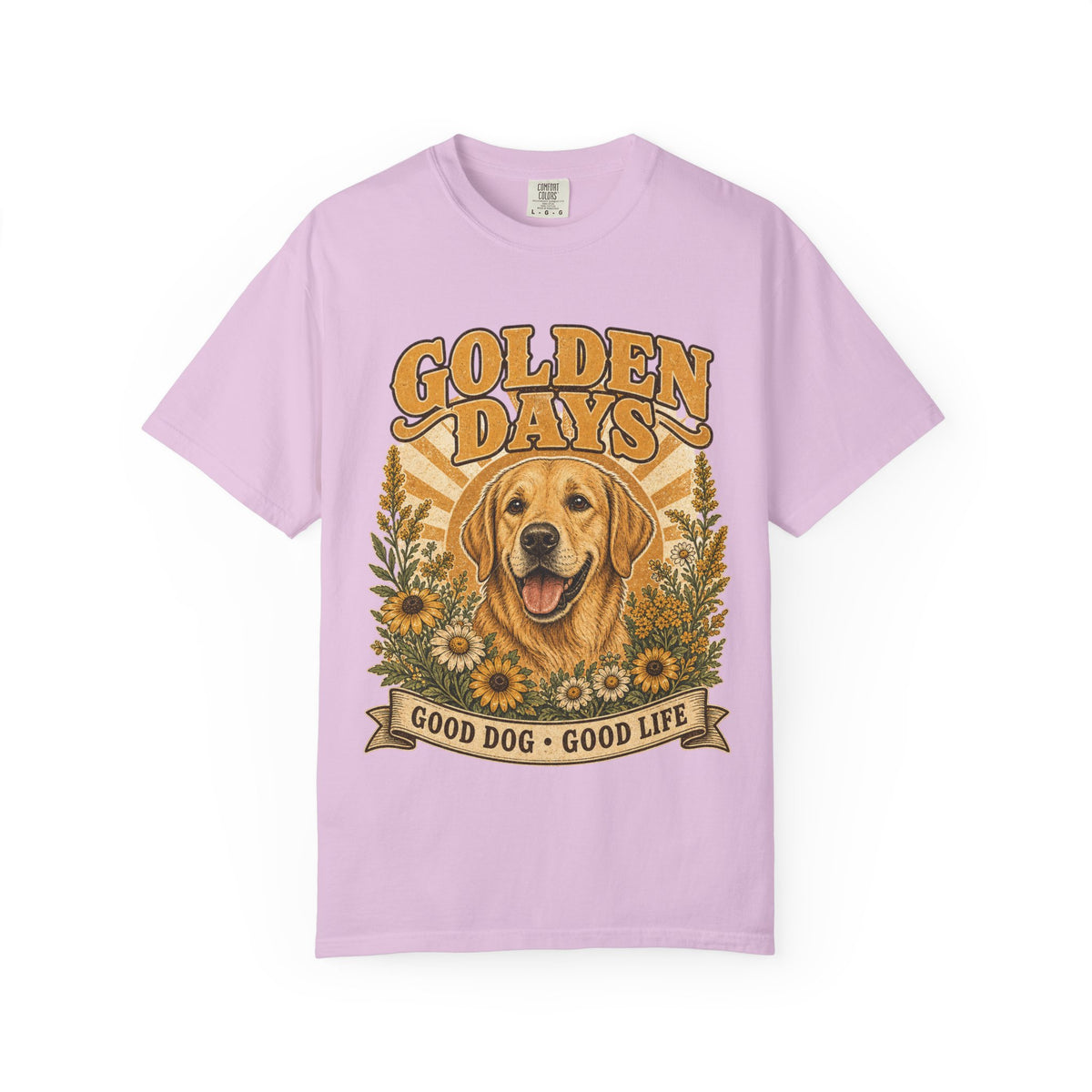 Golden Days Golden Retriever T-Shirt — "Good Dog • Good Life" Graphic Tee