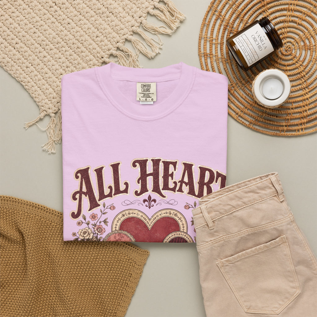 All Heart Vintage Floral Tee — "All Heart" Graphic T-Shirt