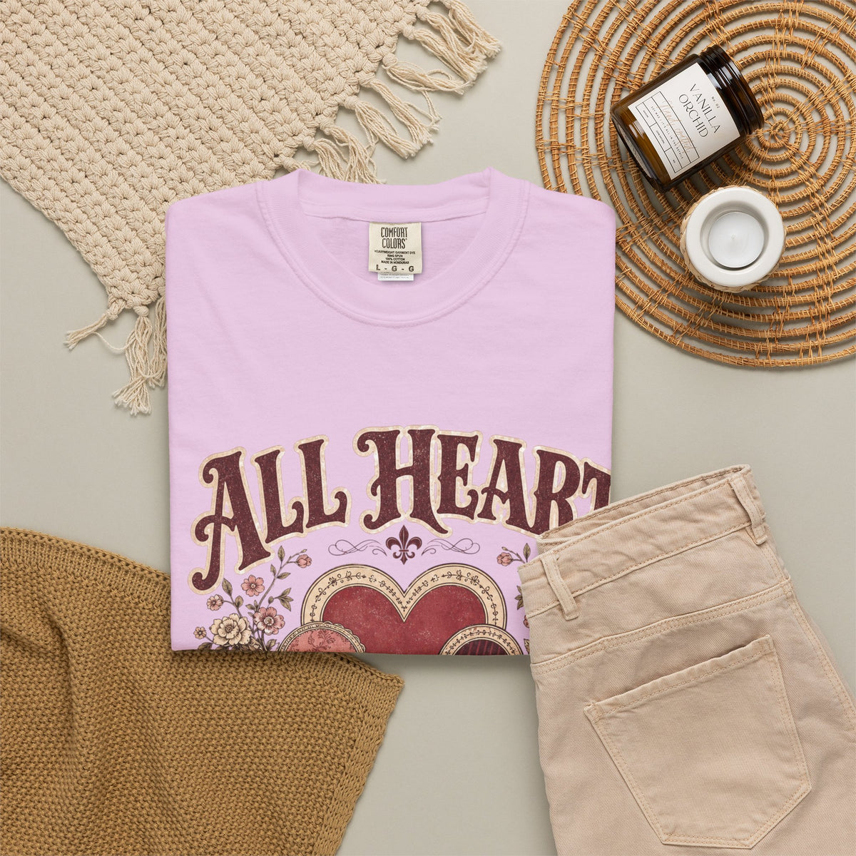All Heart Vintage Floral Tee — "All Heart" Graphic T-Shirt