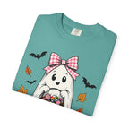 Cute Halloween Ghost T-Shirt — Trick-or-Treat Pumpkin & Bats
