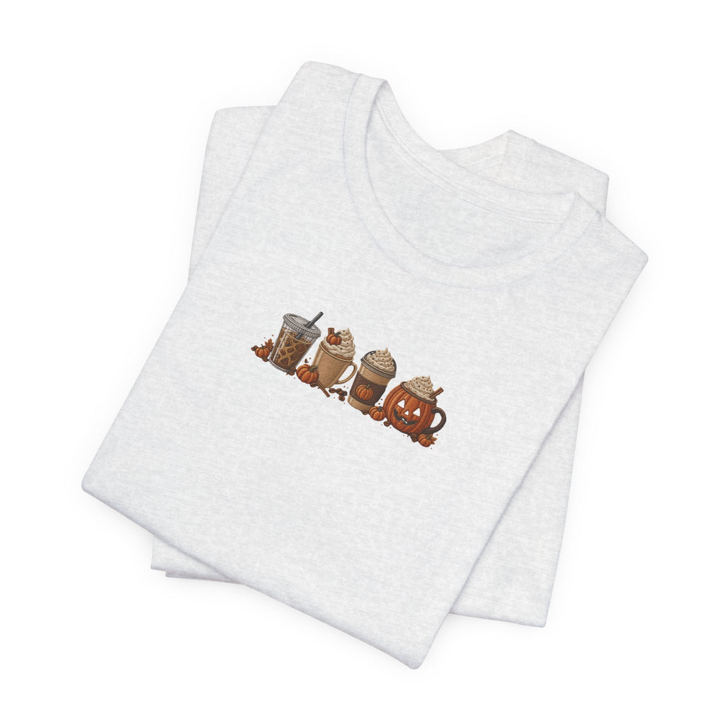 Coffee Crew Cute Graphic Tee — Espresso, Latte & Mocha Cartoon Shirt