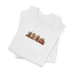 Coffee Crew Cute Graphic Tee — Espresso, Latte & Mocha Cartoon Shirt