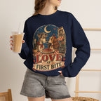 Love at First Bite Sweatshirt — Cute Dog & Pizza Cozy Crewneck