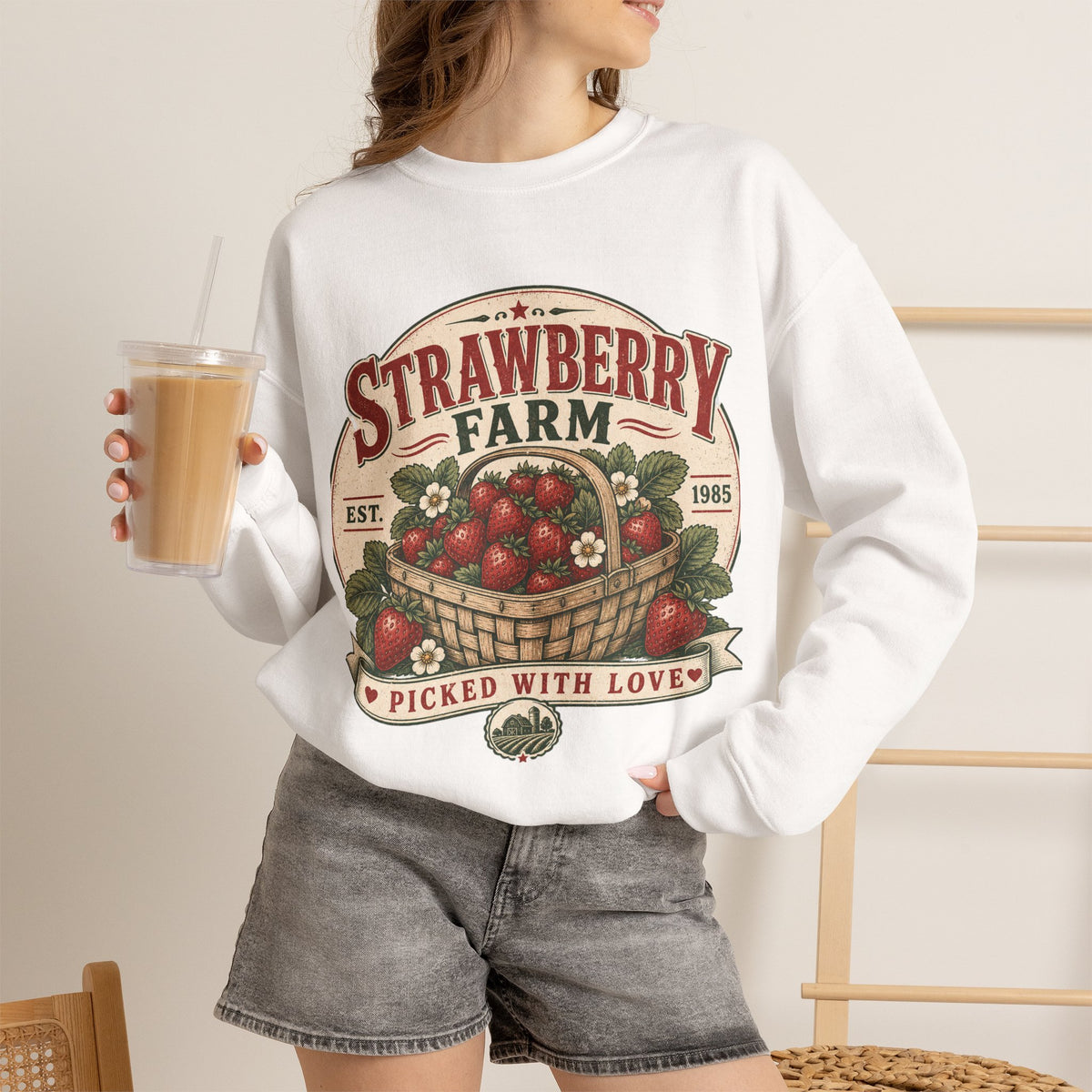 Strawberry Farm 'Picked With Love' Crewneck Sweatshirt
