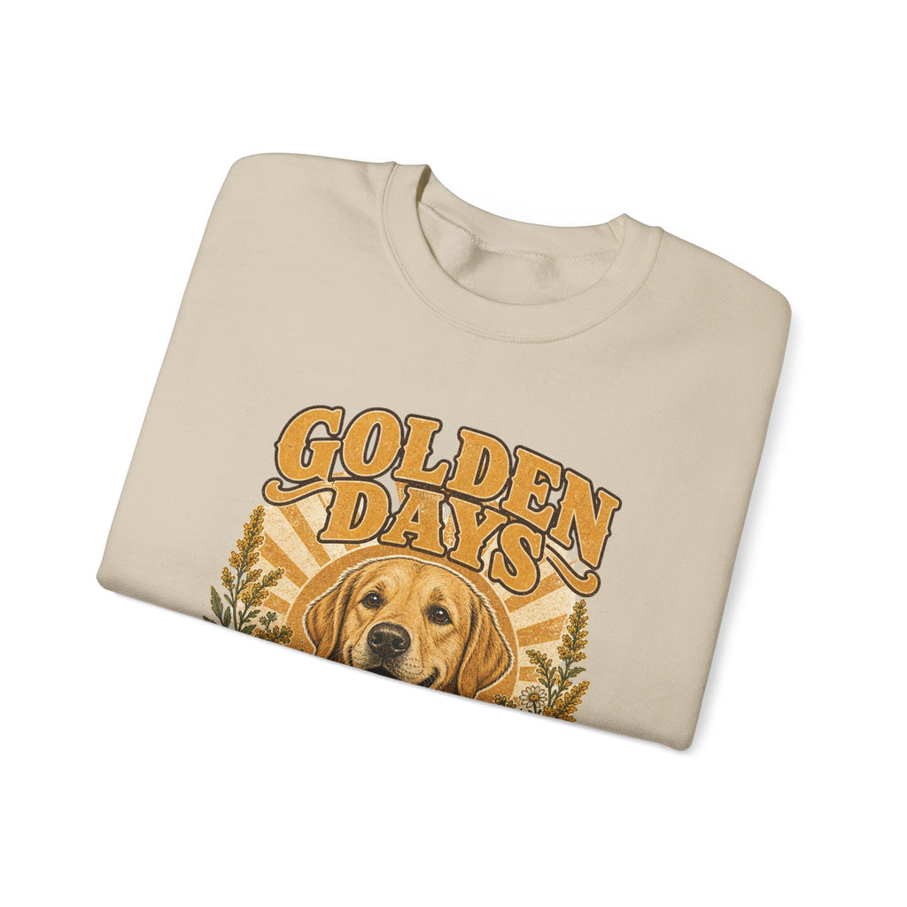 Sweatshirt — "Golden Days: Good Dog • Good Life" Retro Golden Retriever Crewneck