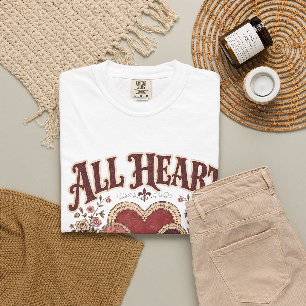 All Heart Vintage Floral Tee — "All Heart" Graphic T-Shirt