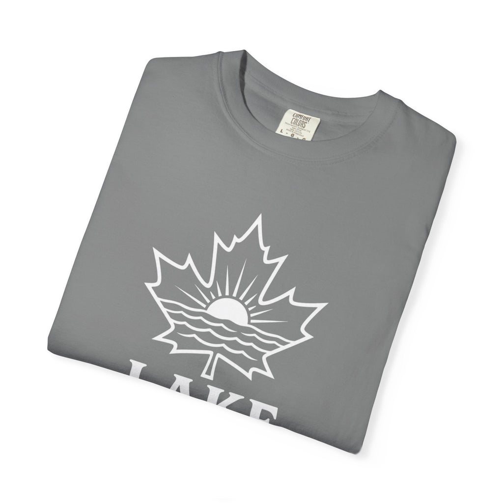 Lake Ontario T-Shirt — Retro Maple Leaf Sunset Graphic