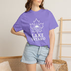 Lake Ontario T-Shirt — Retro Maple Leaf Sunset Graphic