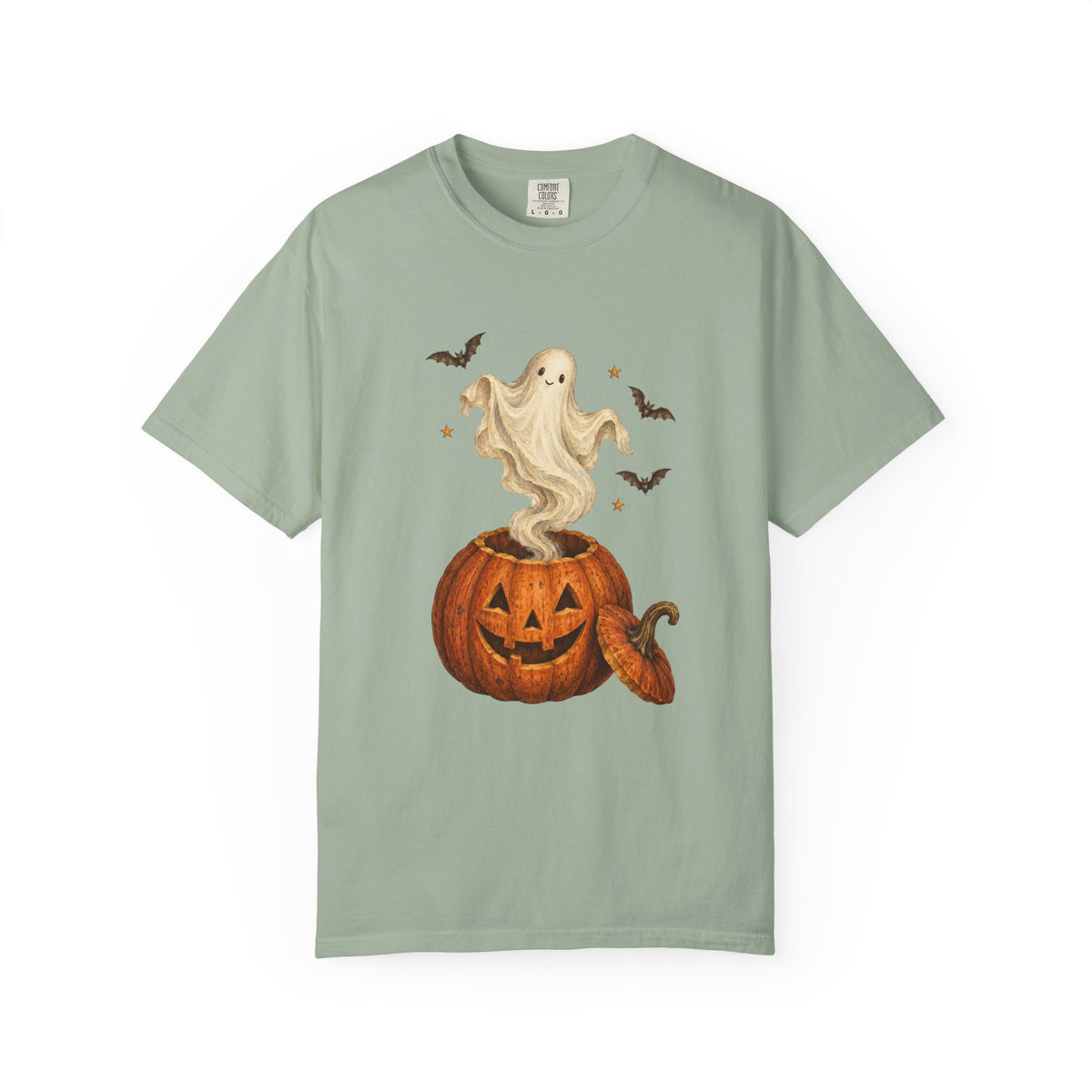 Halloween Ghost in Jack-O'-Lantern T-Shirt