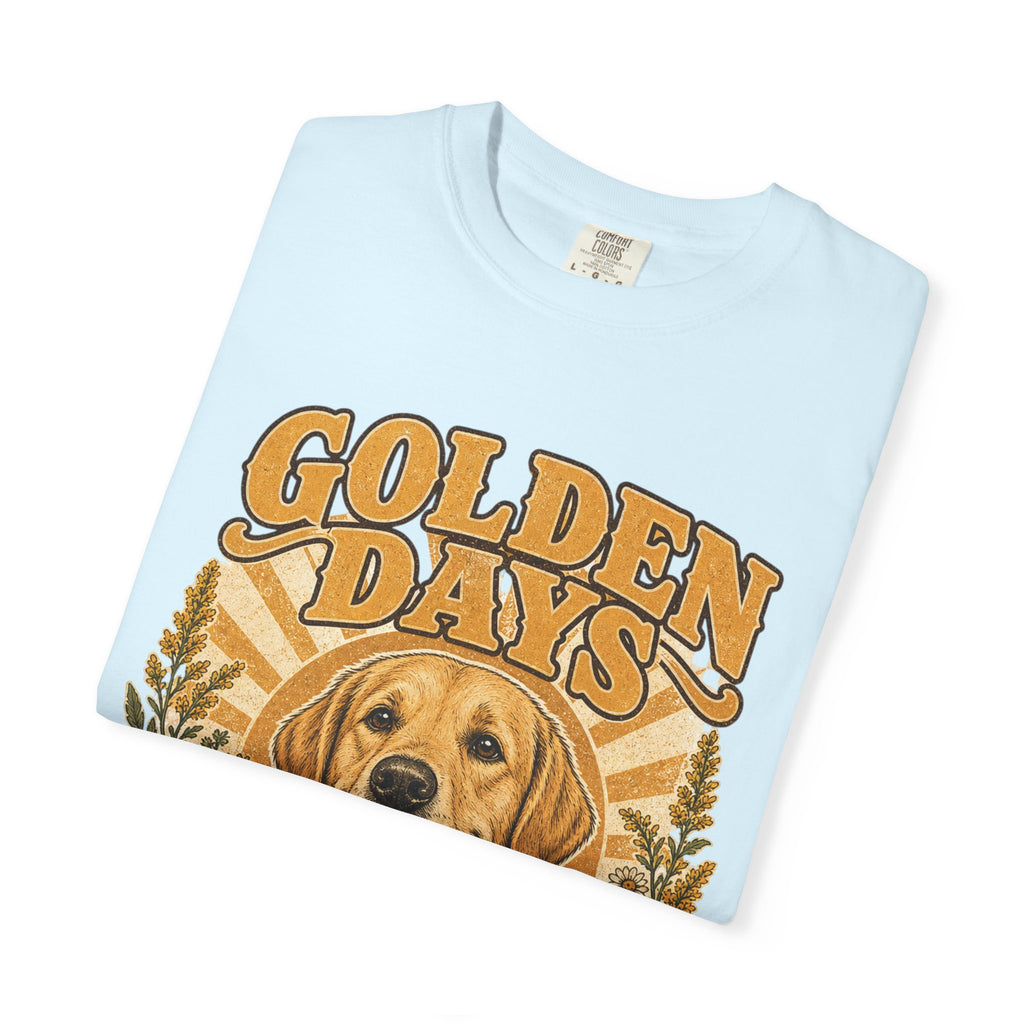 Golden Days Golden Retriever T-Shirt — "Good Dog • Good Life" Vintage Floral Tee