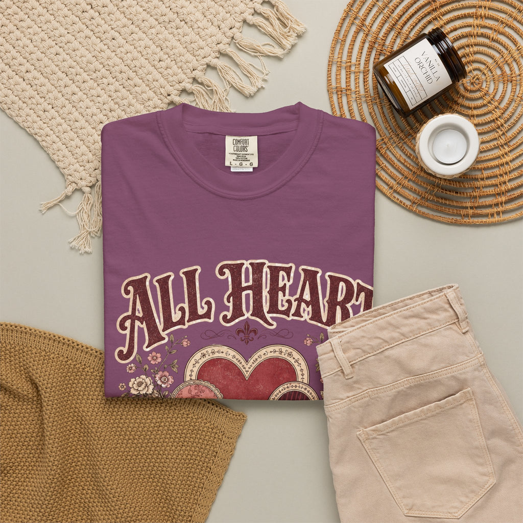 All Heart Vintage Floral Tee — "All Heart" Graphic T-Shirt