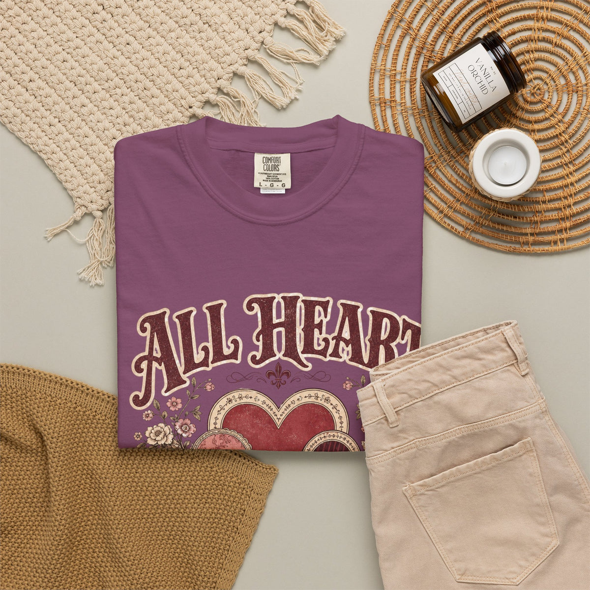 All Heart Vintage Floral Tee — "All Heart" Graphic T-Shirt
