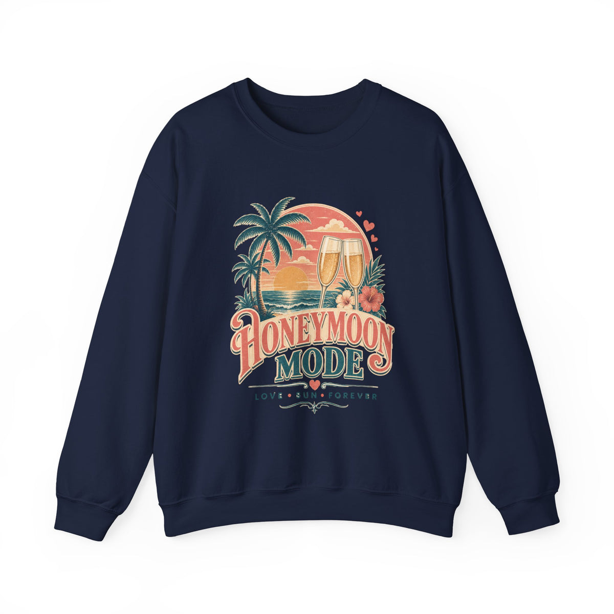 Honeymoon Mode Sweatshirt – Tropical Sunset Couples Crewneck