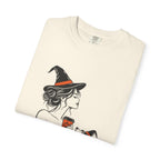 Her Human Witch Tee — Halloween Witch & Dog Graphic T-Shirt
