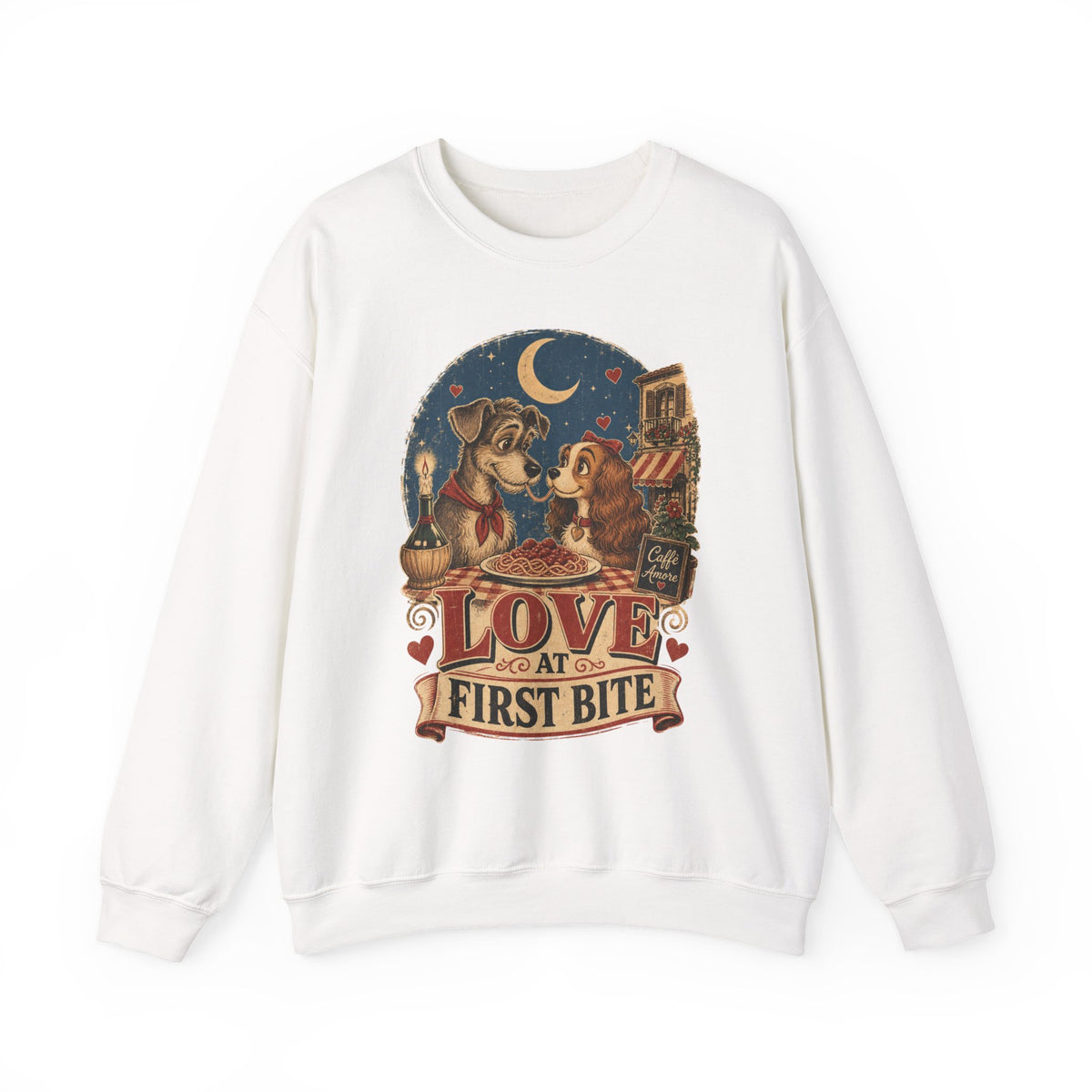 Love at First Bite Sweatshirt — Cute Dog & Pizza Cozy Crewneck