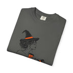 Her Human Witch Tee — Halloween Witch & Dog Graphic T-Shirt